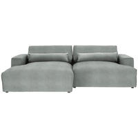 ECKSOFA Chenille Grau  - Schwarz/Grau, Design, Kunststoff/Textil (187/268cm) - Stylife