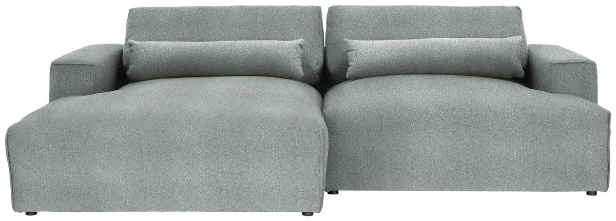 ECKSOFA Chenille Grau  - Schwarz/Grau, Design, Kunststoff/Textil (187/268cm) - Stylife