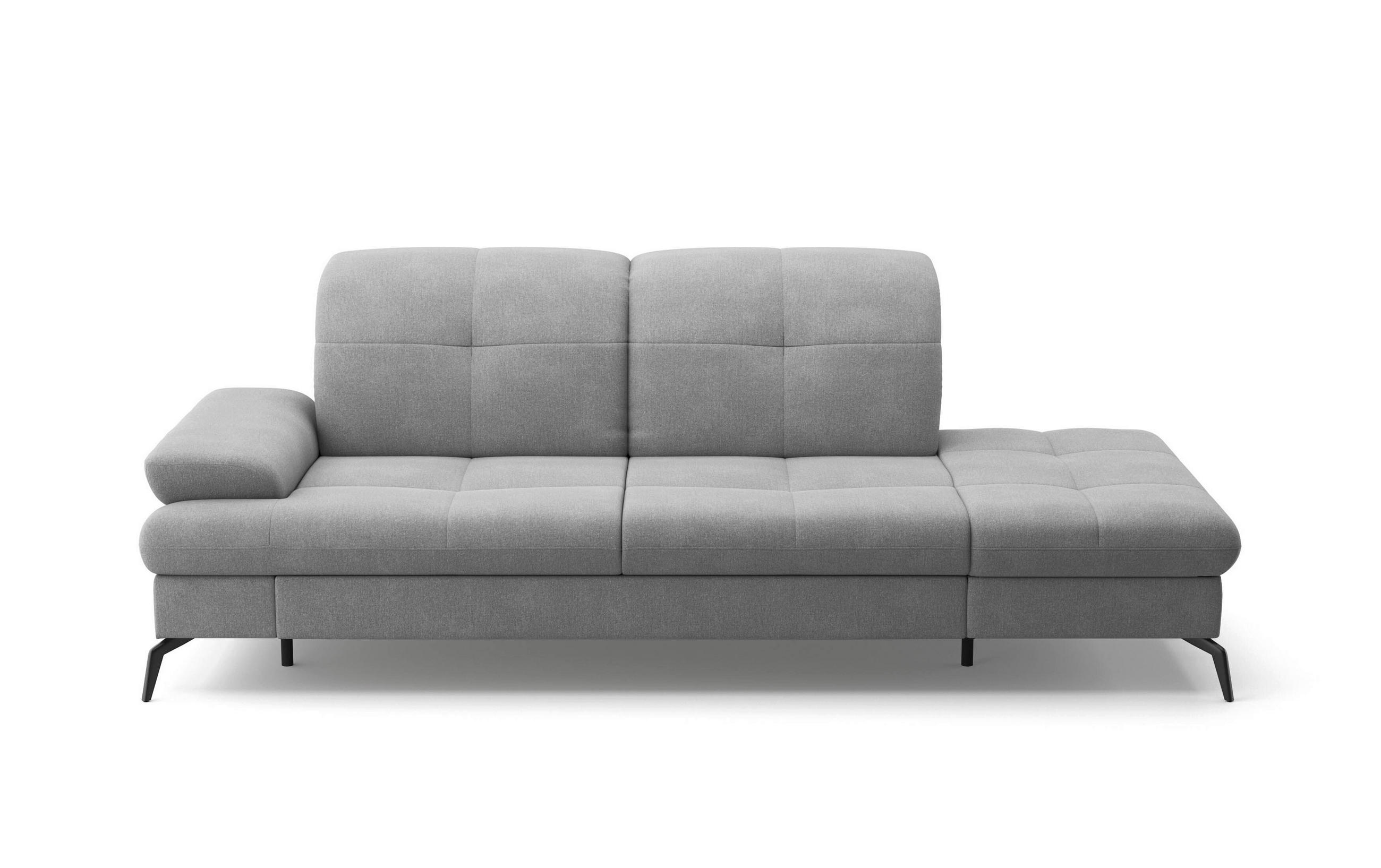 RÉCAMIERE Grau Flachgewebe  - Schwarz/Grau, KONVENTIONELL, Textil/Metall (231/90/122cm) - Sit & More