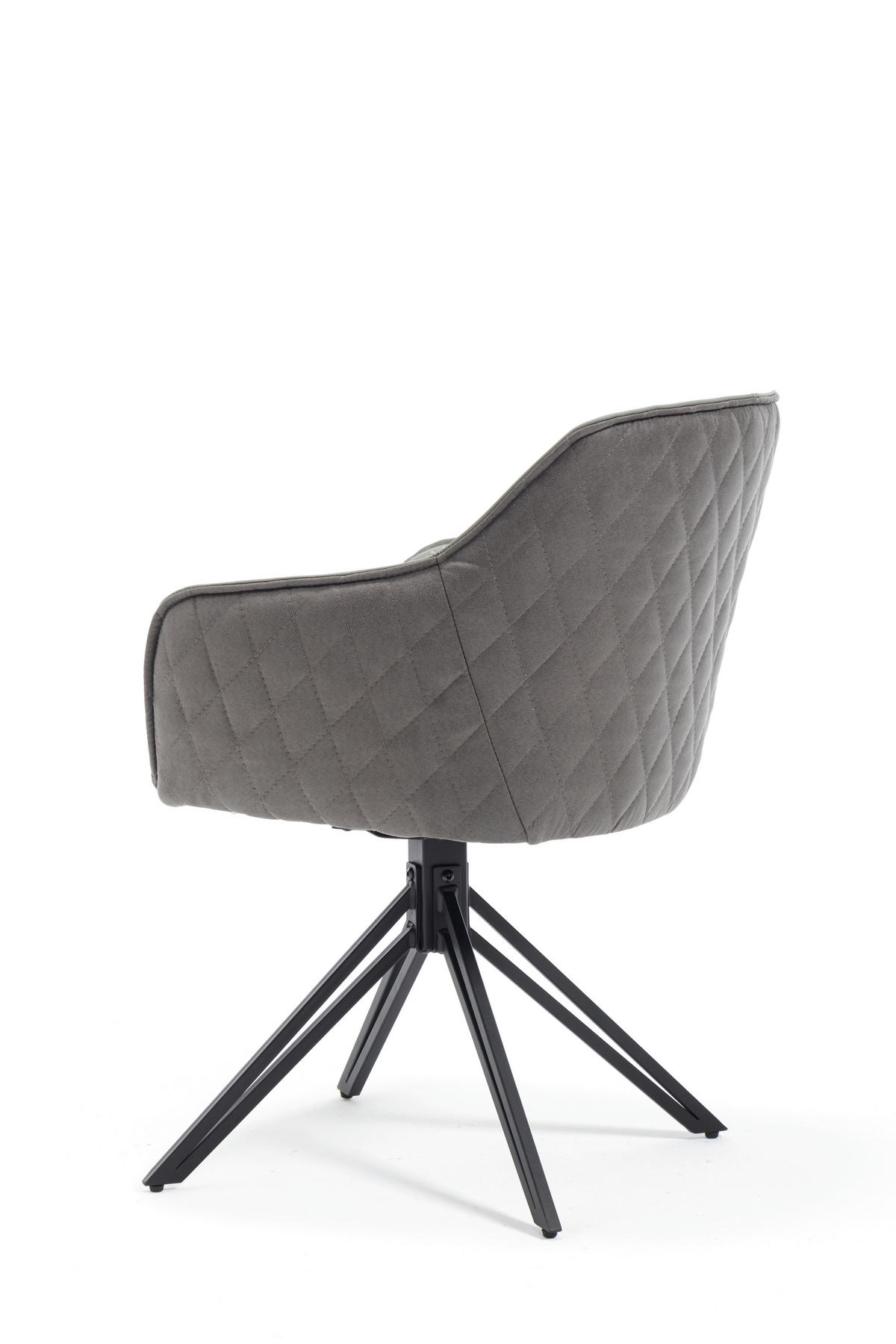 ARMLEHNSTUHL  Sitzfläche 180° drehbar Mikrofaser Echtleder  - Schwarz/Grau, MODERN, Leder/Textil (59/82/62cm) - MID.YOU