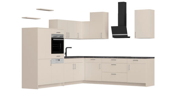 ECKKÜCHE 289/278 cm  in Magnolie  - Edelstahlfarben/Magnolie, Design, Holzwerkstoff/Metall (289/278cm) - Xora