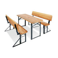KINDERSITZGRUPPE Sepp mit Lehne, 3-tlg.  - Dunkelgrün/Naturfarben, Basics, Holz/Metall (109/40/53cm) - Pinolino