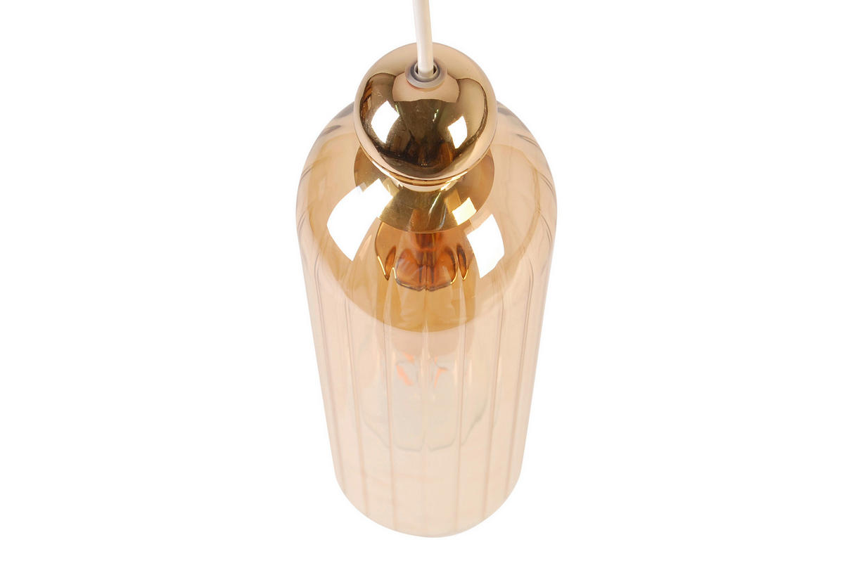 HÄNGELEUCHTE 10/134,7 cm    - Bernsteinfarben, Trend, Glas/Metall (10/134,7cm) - Novel