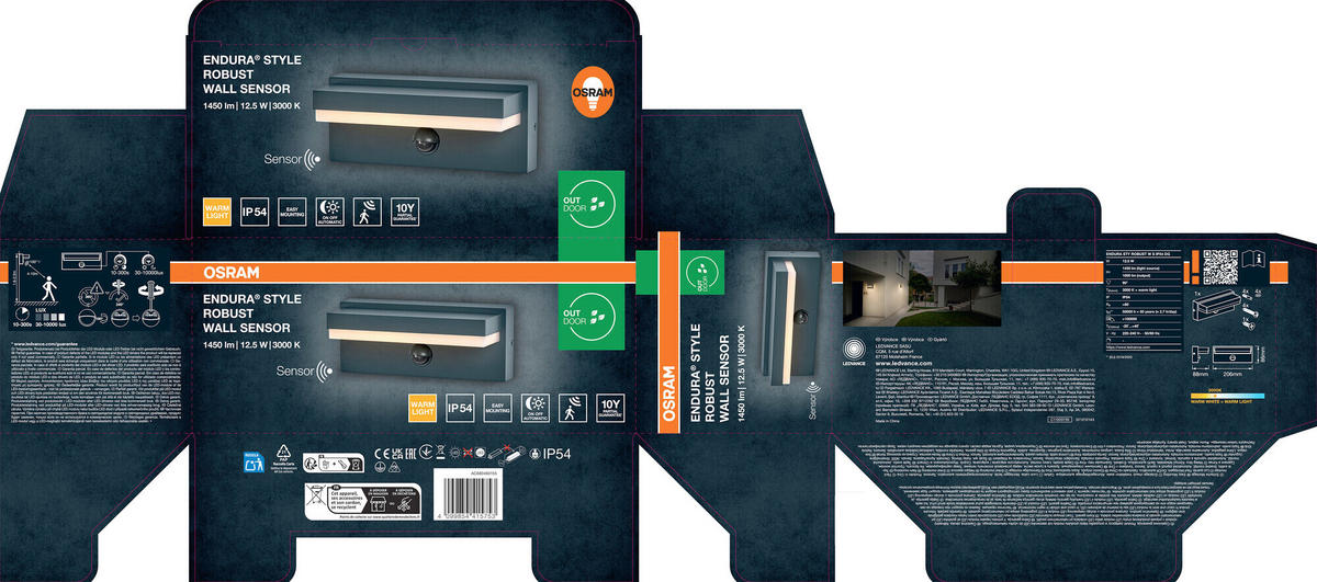 LED-AUßENLEUCHTE 20,6/8,8/8,6 cm   - Dunkelgrau, Basics, Kunststoff/Metall (20,6/8,8/8,6cm) - Osram