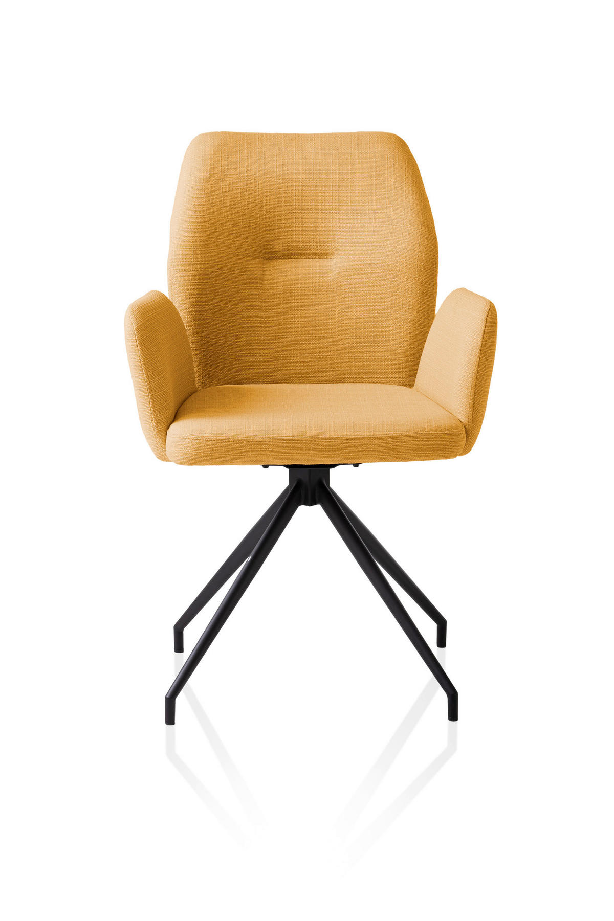 OTOČNÁ STOLIČKA, tkaná textília, žltá - čierna/žltá, Modern, kov/textil (59/88/58cm) - Livetastic