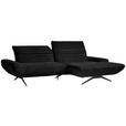 ECKSOFA  in Teddystoff Schwarz  280/170-195 cm  - Schwarz, Design, Textil/Metall (280/170-195cm) - Dieter Knoll
