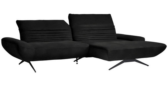 ECKSOFA  in Teddystoff Schwarz  280/170-195 cm  - Schwarz, Design, Textil/Metall (280/170-195cm) - Dieter Knoll