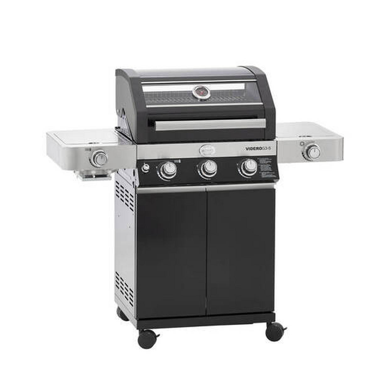 GASGRILL + GRATIS ABDECKHAUBE  Schwarz  - Schwarz, Basics, Metall (127/117,5/57cm) - Rösle
