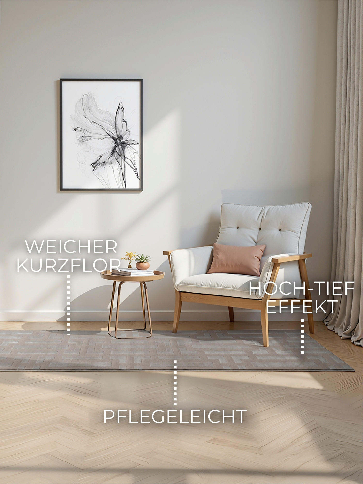 LÄUFER 80/240 cm Perles  - Beige/Creme, Design, Kunststoff (80/240cm) - Elle Decoration