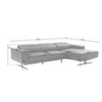 ECKSOFA in Echtleder Schwarz - Schwarz, Design, Leder/Metall (282/162cm) - Xora