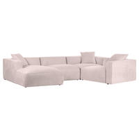 WOHNLANDSCHAFT Rosa Chenille  - Schwarz/Rosa, MODERN, Kunststoff/Textil (178/356/225cm) - Carryhome