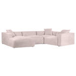 WOHNLANDSCHAFT  in Chenille Rosa  - Schwarz/Rosa, MODERN, Kunststoff/Textil (178/356/225cm) - Carryhome