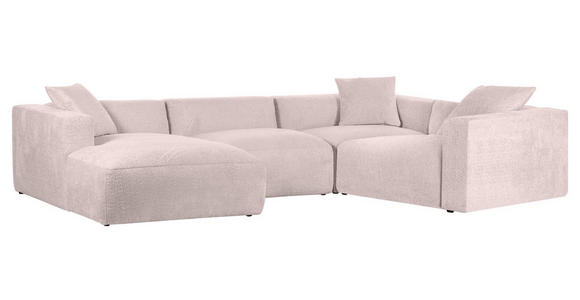 WOHNLANDSCHAFT  in Chenille Rosa  - Schwarz/Rosa, MODERN, Kunststoff/Textil (178/356/225cm) - Carryhome