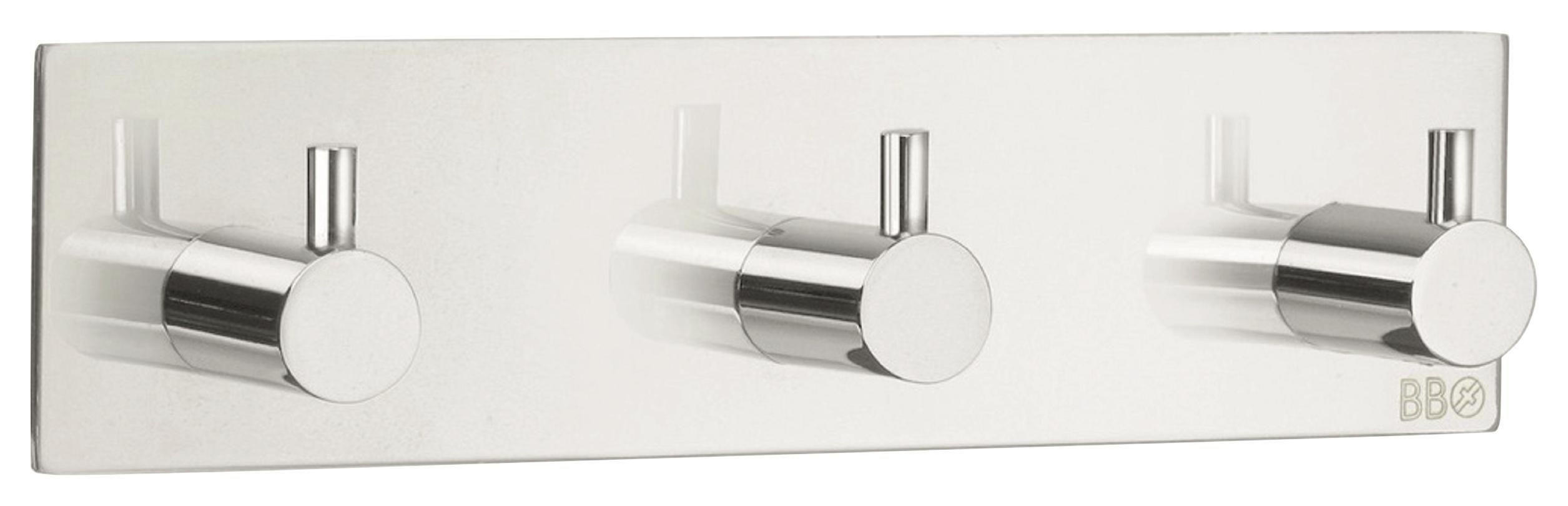 HAKENLEISTE  in Edelstahlfarben  - Edelstahlfarben, Basics, Metall (18/4,5/3cm)