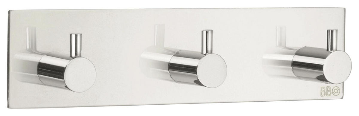 HAKENLEISTE  in Edelstahlfarben  - Edelstahlfarben, Metall (18/4,5/3cm)