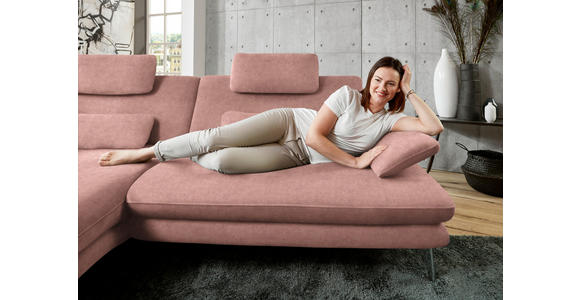 ECKSOFA in Velours Flieder 184/284 cm - Flieder/Schwarz, Design, Textil/Metall (184/284cm) - Dieter Knoll