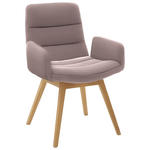 ARMLEHNSTUHL  in Cord  - Hellrosa/Naturfarben, Design, Holz/Textil (61/88/66cm) - Dieter Knoll