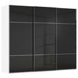 SCHWEBETÜRENSCHRANK  in Schwarz, Weiß  - Chromfarben/Schwarz, KONVENTIONELL, Glas/Holzwerkstoff (242/223/68cm) - Novel