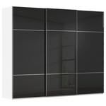 SCHWEBETÜRENSCHRANK  in Schwarz, Weiß  - Chromfarben/Schwarz, KONVENTIONELL, Glas/Holzwerkstoff (301/223/68cm) - Novel