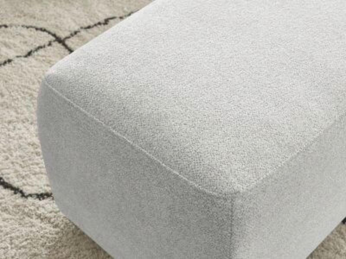 HOCKER ATILLA Flachgewebe Hellgrau  - Hellgrau/Schwarz, MODERN, Kunststoff/Textil (92/44/48cm)