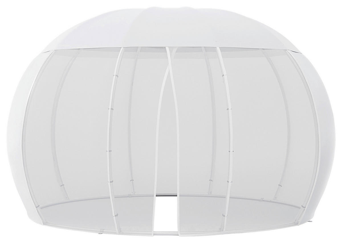 PAVILLON 372/250/372 cm Aluminium  - Silberfarben/Weiß, Basics, Textil/Metall (372/250/372cm)