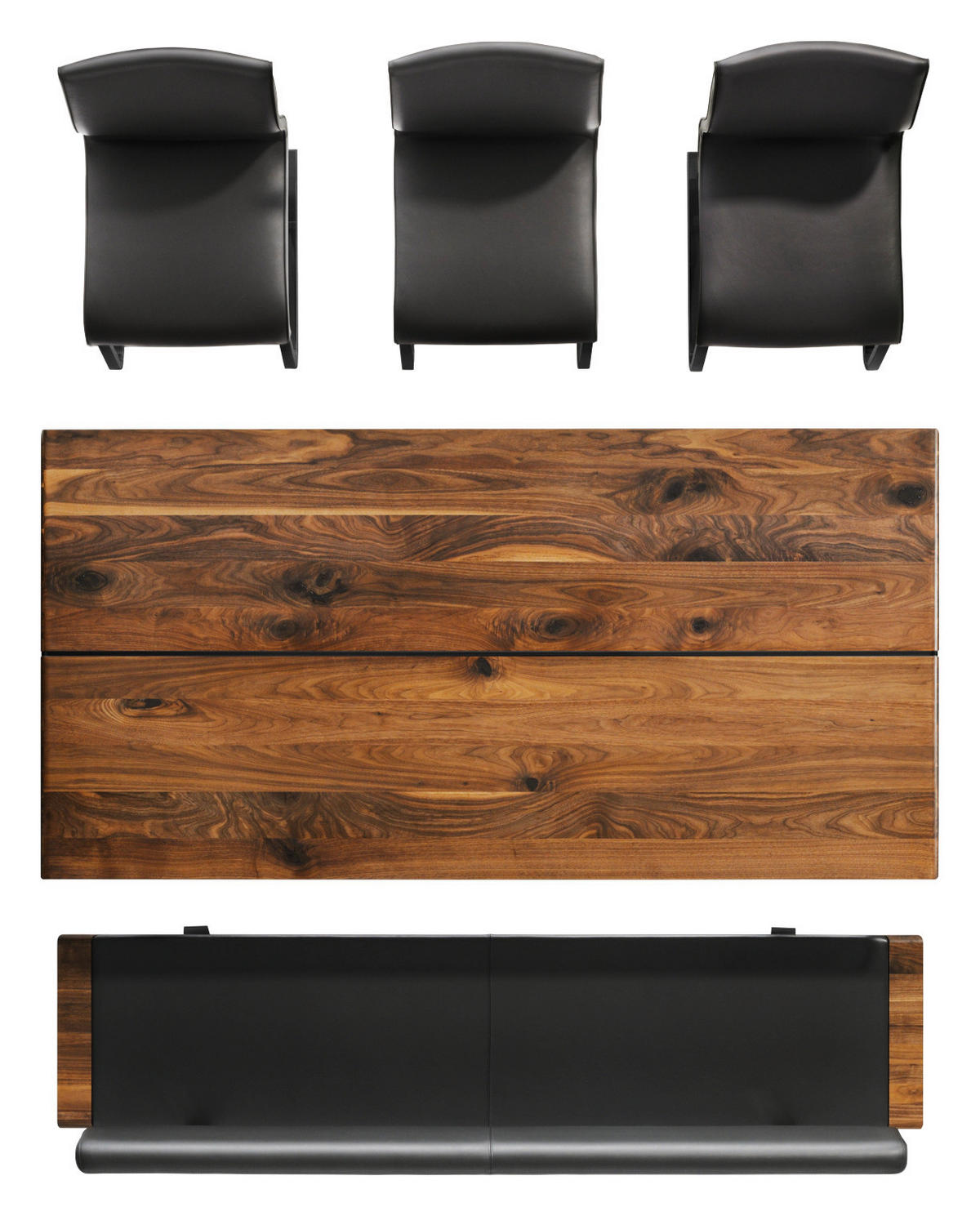 ESSTISCH in Holz, Metall 225-345/100/75 cm  - Nussbaumfarben/Schwarz, Design, Holz/Metall (225-345/100/75cm) - TEAM 7