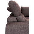 ECKSOFA Dunkelbraun Chenille  - Dunkelbraun/Schwarz, KONVENTIONELL, Textil/Metall (240/185cm) - Carryhome