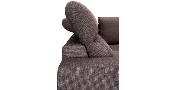 ECKSOFA Dunkelbraun Chenille  - Dunkelbraun/Schwarz, KONVENTIONELL, Textil/Metall (240/185cm) - Carryhome