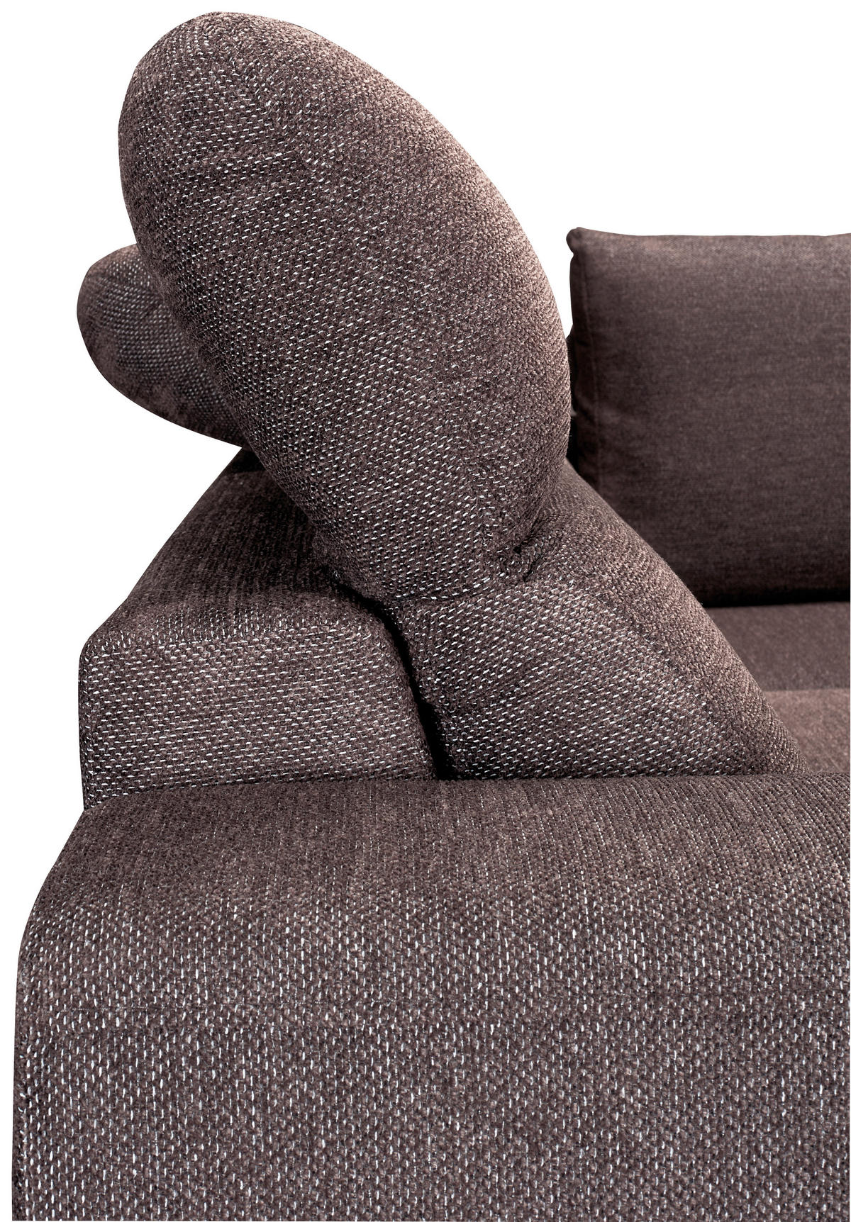 ECKSOFA Dunkelbraun Chenille  - Dunkelbraun/Schwarz, KONVENTIONELL, Textil/Metall (240/185cm) - Carryhome