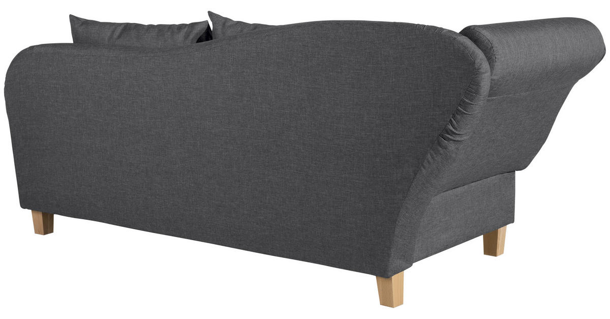 RÉCAMIERE in Flachgewebe Graphitfarben  - Buchefarben/Graphitfarben, Design, Holz/Textil (190/88/82cm) - Max Winzer