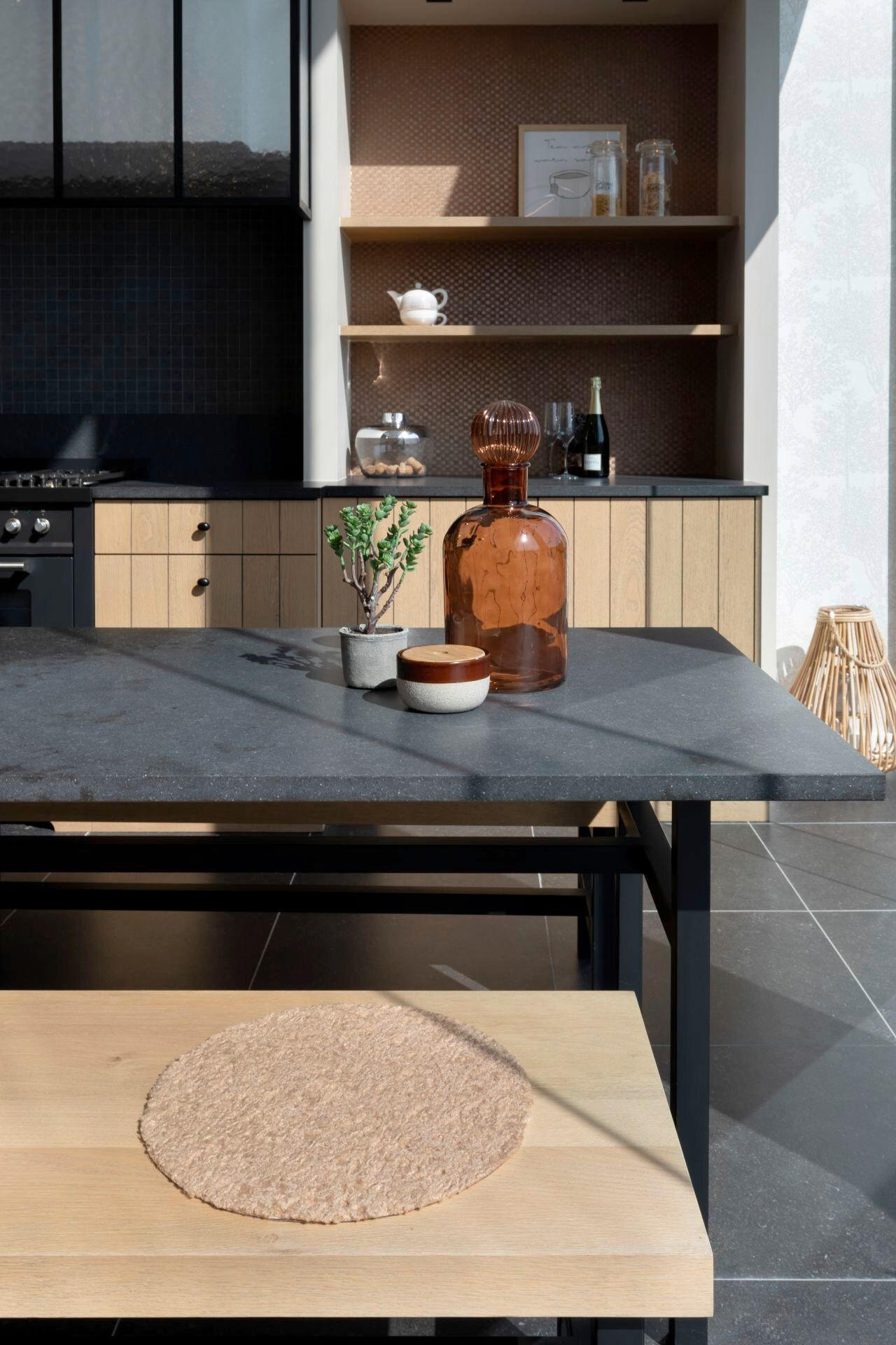 BLAZINA ZA STOL       37 cm         - peščene barve, Basics, tekstil (37cm)