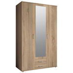 KLEIDERSCHRANK  in Sonoma Eiche  - Alufarben/Sonoma Eiche, KONVENTIONELL, Glas/Holzwerkstoff (120/196/53,5cm) - Carryhome