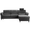 ECKSOFA in Lederlook Schwarz  - Schwarz, Modern, Holz/Textil (279/176cm) - Livetastic