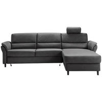 ECKSOFA in Lederlook Schwarz  - Schwarz, Modern, Holz/Textil (279/176cm) - Livetastic