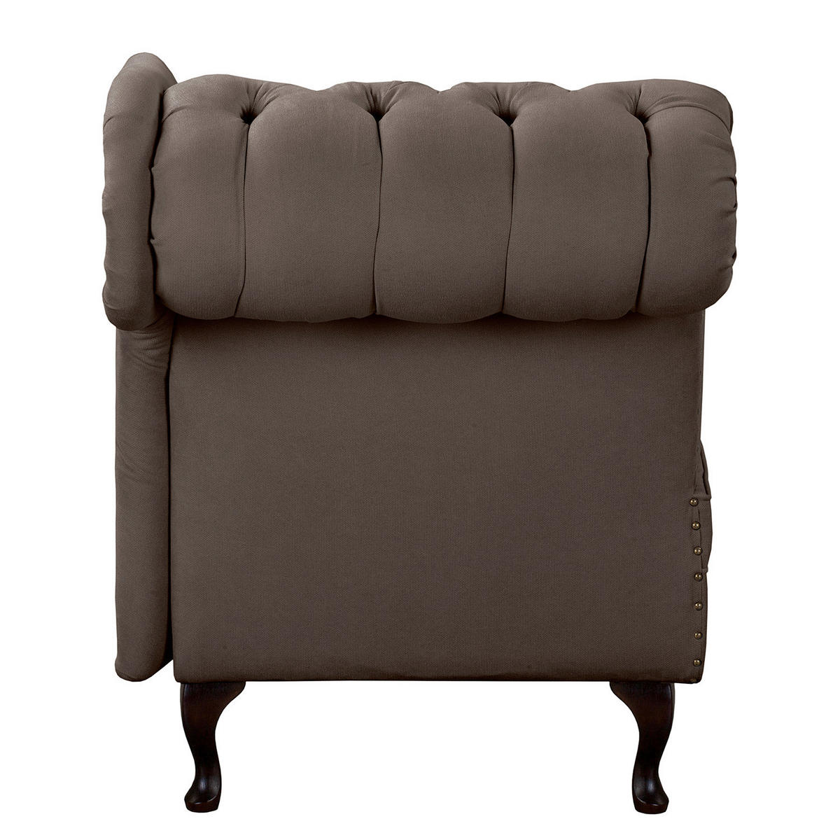 RÉCAMIERE Mikrofaser Graubraun  - Graubraun/Braun, Design, Holz/Textil (185/93/75cm) - Livetastic