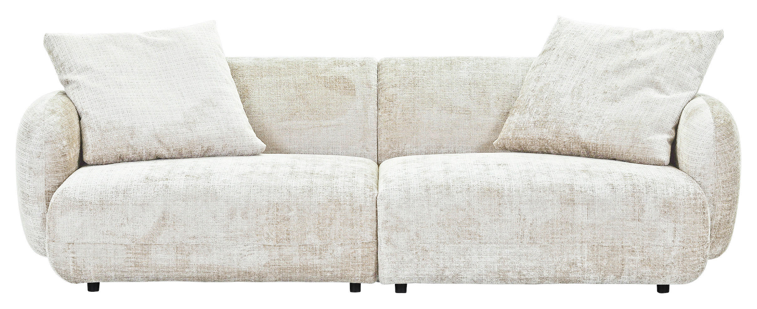 BIGSOFA Chenille Creme  - Creme/Schwarz, MODERN, Kunststoff/Textil (270/112/125cm) - Carryhome