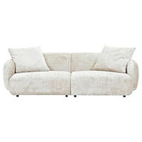 BIGSOFA Chenille Creme  - Creme/Schwarz, MODERN, Kunststoff/Textil (270/112/125cm) - Carryhome