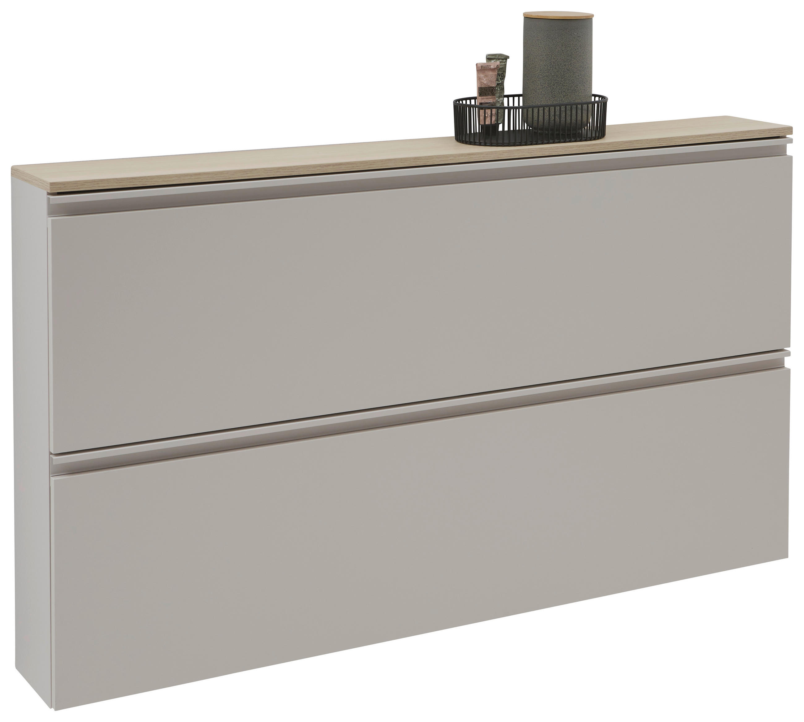 SCHUHSCHRANK Eichefarben, Kaschmir  - Kaschmir/Eichefarben, Design, Holzwerkstoff/Metall (140,1/80/19cm) - Voleo