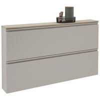 SCHUHSCHRANK Eichefarben, Kaschmir  - Kaschmir/Eichefarben, Design, Holzwerkstoff/Metall (140,1/80/19cm) - Voleo