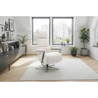 RELAXSESSEL TV VARIO COMFORT E S1 Flachgewebe Kopfteilverstellung, Rücken echt    - Silberfarben/Creme, Basics, Textil/Metall (70/124/85cm) - Sit & More