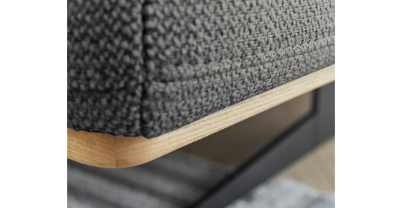 ECKSOFA in Struktur Dunkelgrau  - Eichefarben/Dunkelgrau, Design, Holz/Textil (305/163cm) - Novel