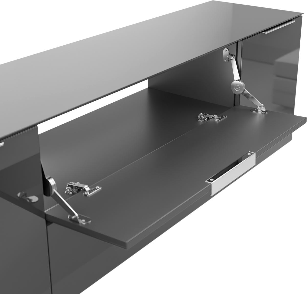 LOWBOARD Style  in 180/53,9/40 cm  - Chromfarben/Anthrazit, Basics, Glas/Holzwerkstoff (180/53,9/40cm)