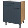 KOCHFELDUMBAUSCHRANK 60/87/56 cm  in Blau, Eichefarben  - Blau/Eichefarben, MODERN, Holzwerkstoff/Metall (60/87/56cm) - Nobilia