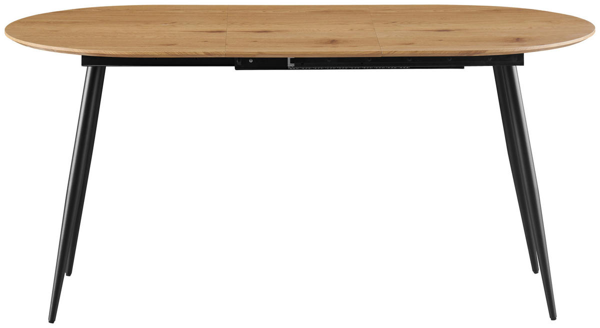 ESSTISCH in Metall, Holzwerkstoff   - Eichefarben/Schwarz, KONVENTIONELL, Holzwerkstoff/Metall (120-160/75/80cm) - MID.YOU