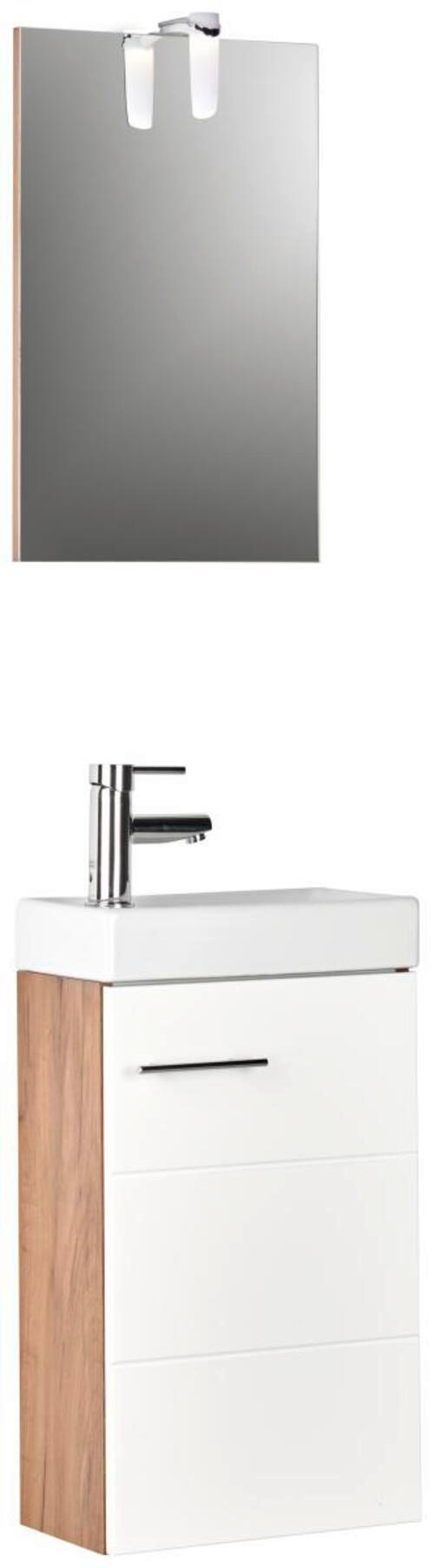 Gästebad 3-tlg. Inkl. Led Kim 40cm, Weiß