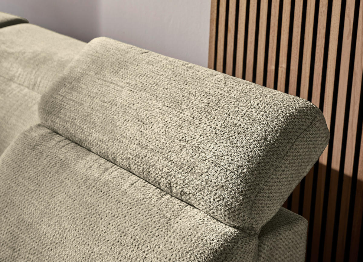 WOHNLANDSCHAFT in Struktur Beigebraun  - Beigebraun/Schwarz, Design, Textil/Metall (270/364/190cm) - Stylife