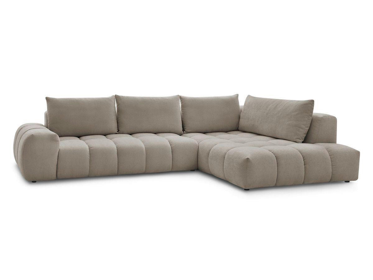 ECKSOFA Ottomane rechts  EVEREST Taupe Struktur  - Taupe/Schwarz, MODERN, Kunststoff/Textil (352/210cm) - Livetastic