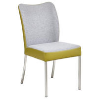 STUHL Echtleder Grau, Grün  - Grau/Grün, Design, Leder/Textil (47/89/63cm) - Bert Plantagie