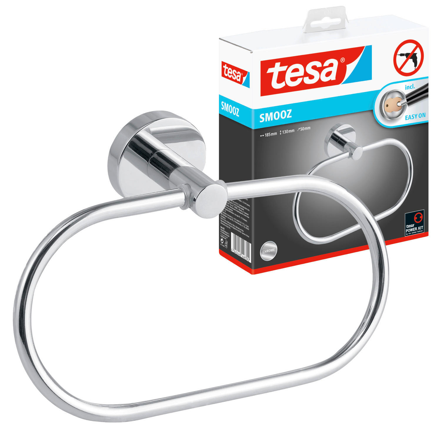 Tesa Handtuchhalter Smooz Chrom 18.5x5x13 cm