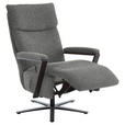 RELAXSESSEL in Textil Dunkelgrau  - Dunkelgrau/Schwarz, Design, Textil/Metall (68/117/85cm) - Cantus